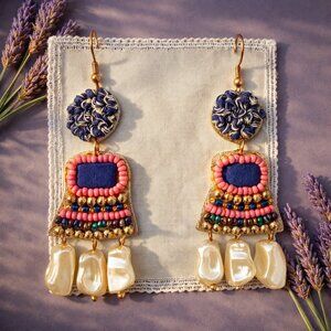 Indian Artisan Handmade Beaded Trendy Statement Earrings Boho Festival Vibes